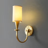 modern brass fabric shade wall sconce