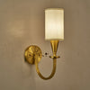 modern brass fabric shade wall sconce
