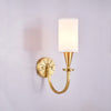 modern brass fabric shade wall sconce