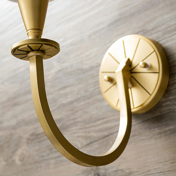 modern brass fabric shade wall sconce