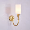 modern brass fabric shade wall sconce