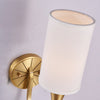 modern brass fabric shade wall sconce