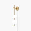 modern brass glass globe plug in wall lamp
