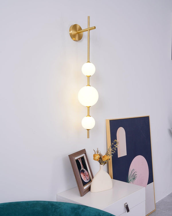 modern brass glass globe plug in wall lamp