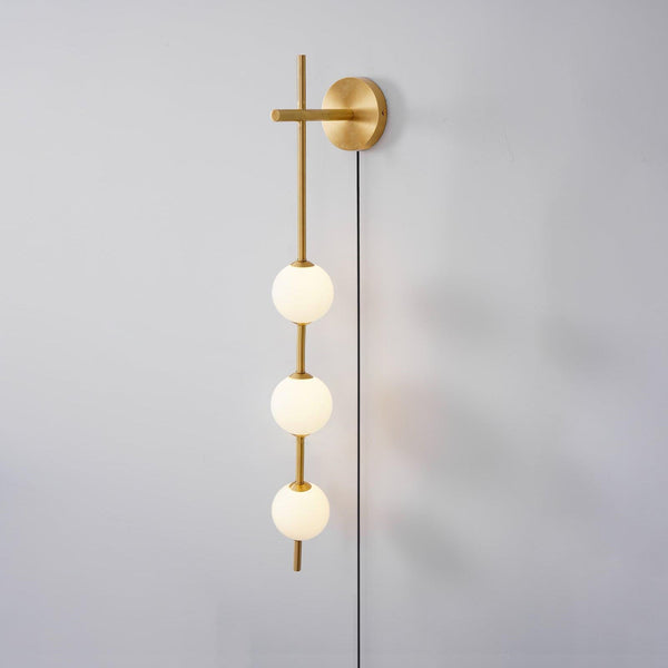 modern brass glass globe plug in wall lamp