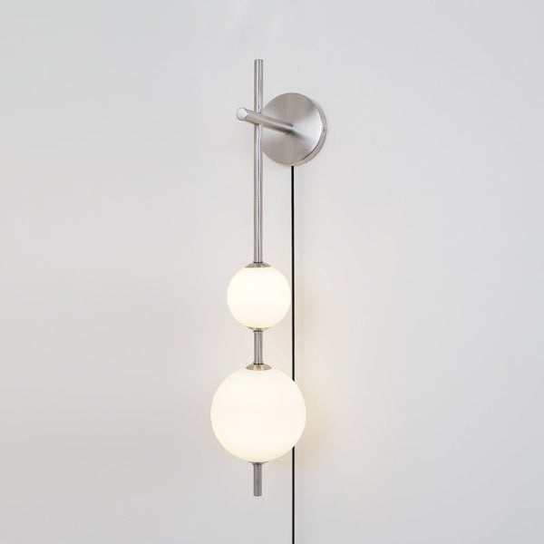 modern brass glass globe plug in wall lamp
