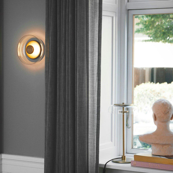 modern brass glass led table lamp