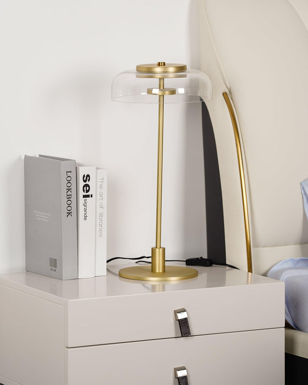 modern brass glass led table lamp