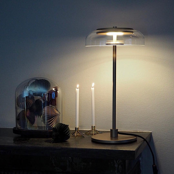 modern brass glass led table lamp