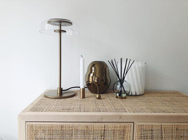 modern brass glass led table lamp
