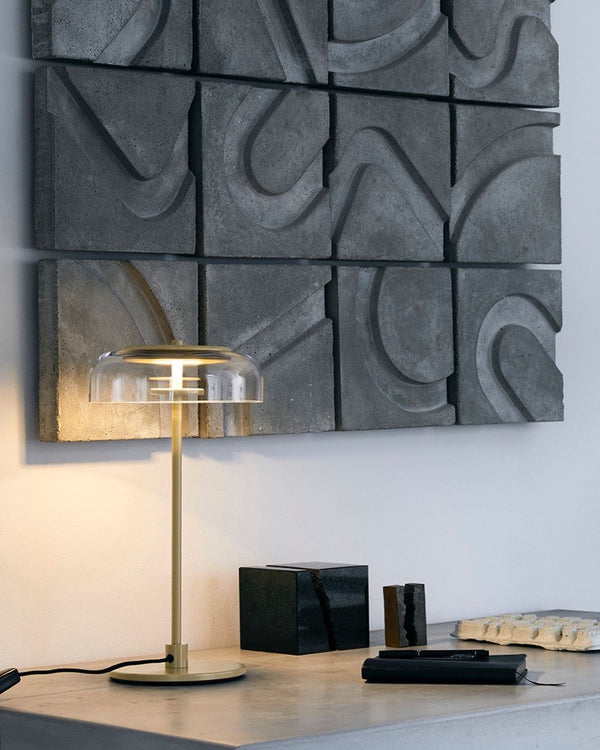 modern brass glass led table lamp