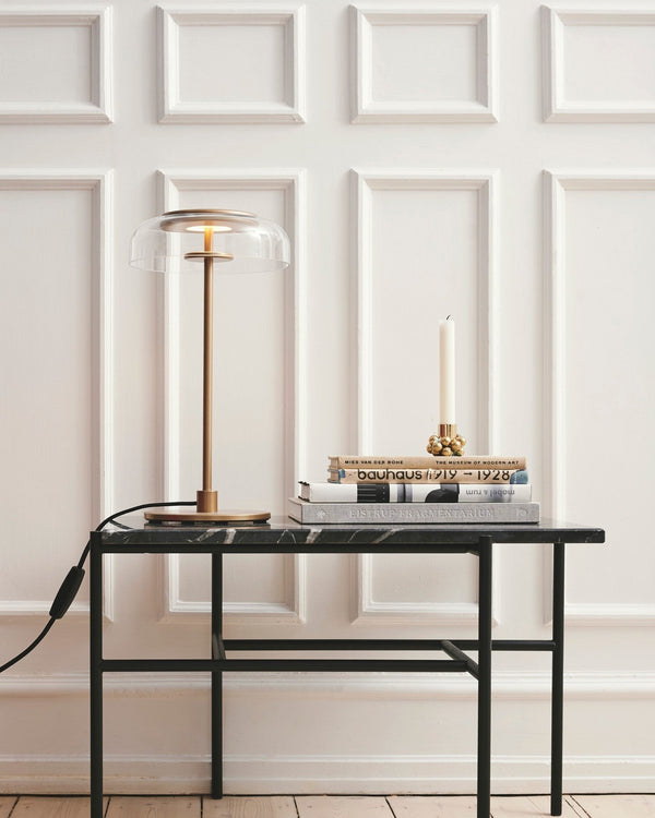 modern brass glass led table lamp