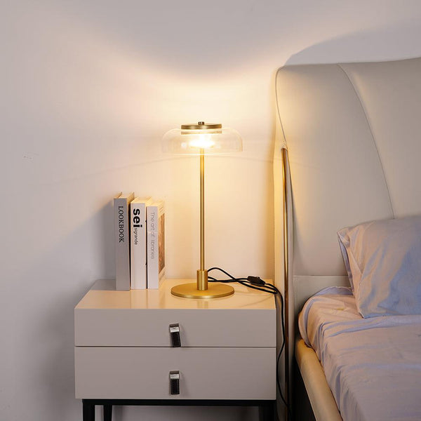 modern brass glass led table lamp