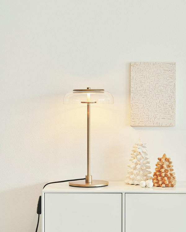 modern brass glass led table lamp