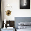 modern brass green glass wall sconce
