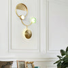 modern brass green glass wall sconce