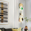 modern brass green glass wall sconce