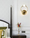 modern brass green glass wall sconce