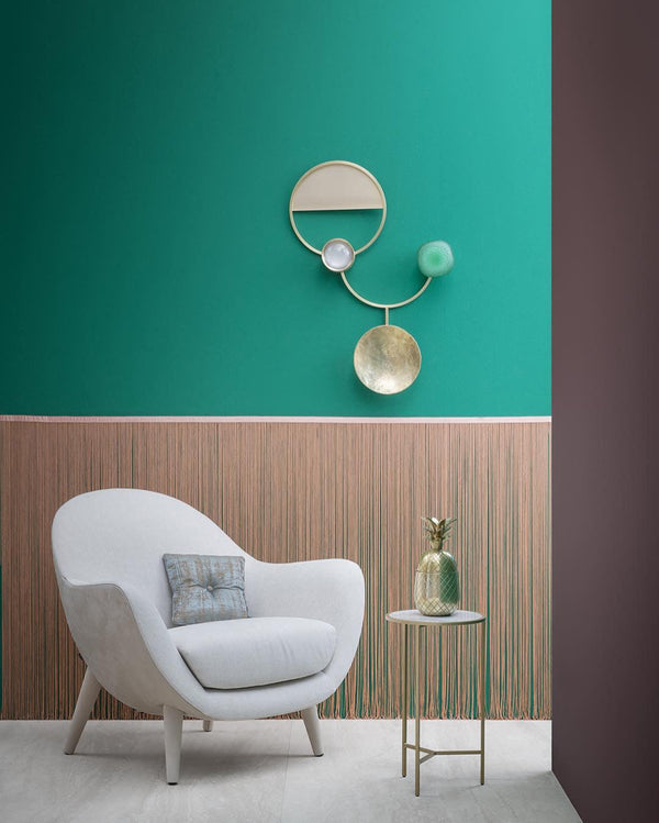 modern brass green glass wall sconce