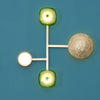 modern brass green glass wall sconce