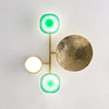 modern brass green glass wall sconce