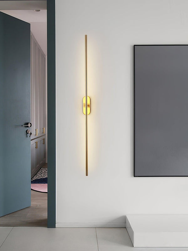 modern brass iron stick plug in wall sconce