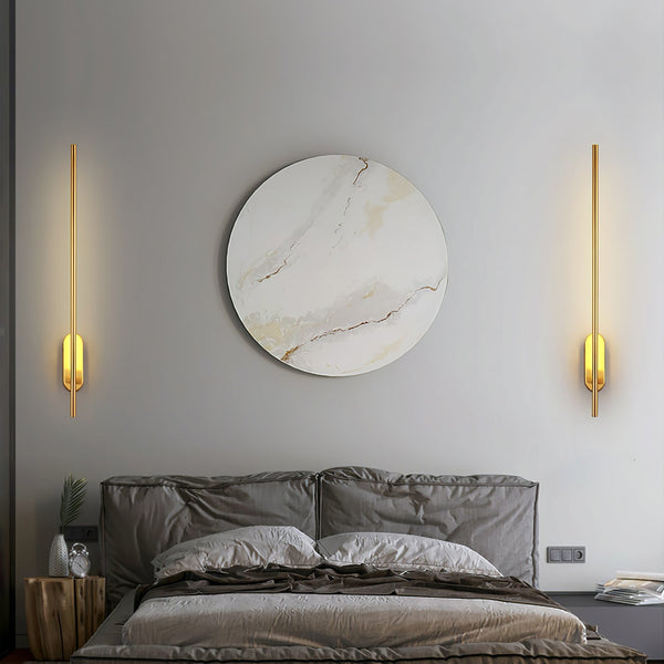 modern brass iron stick plug in wall sconce