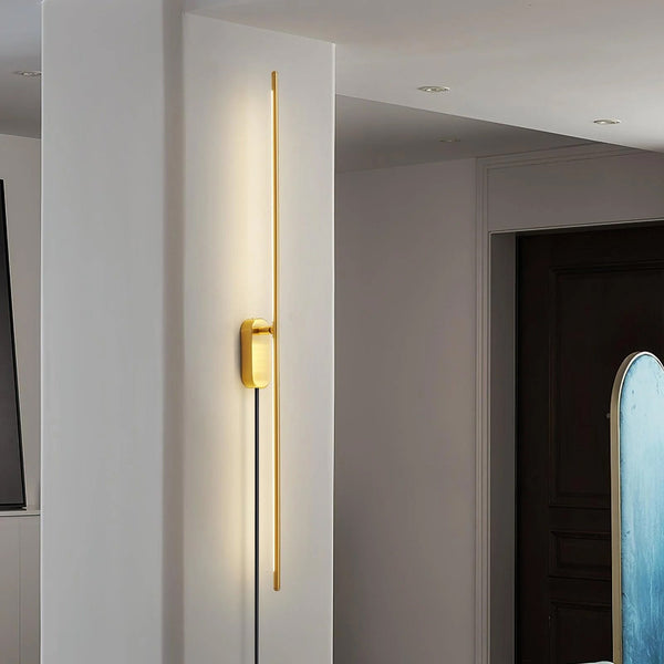 modern brass iron stick plug in wall sconce