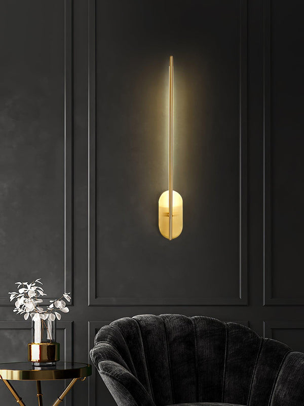 modern brass iron stick plug in wall sconce