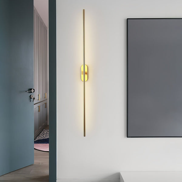 modern brass iron stick plug in wall sconce