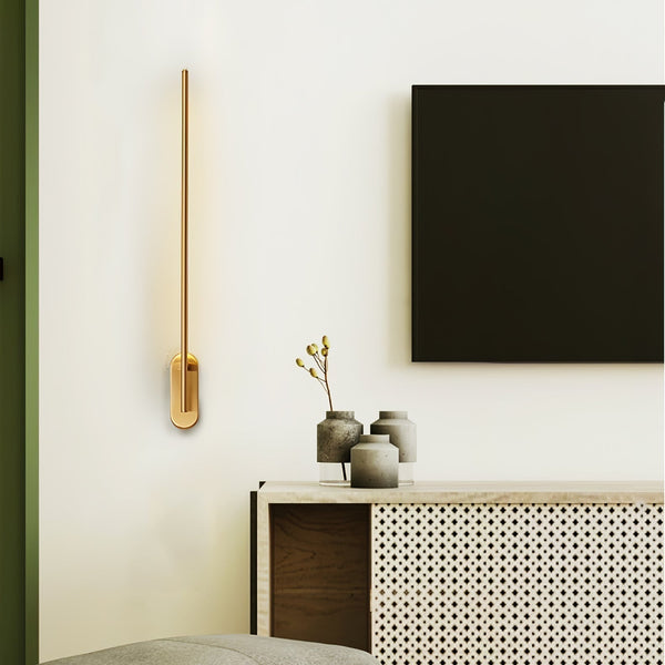 modern brass iron stick plug in wall sconce