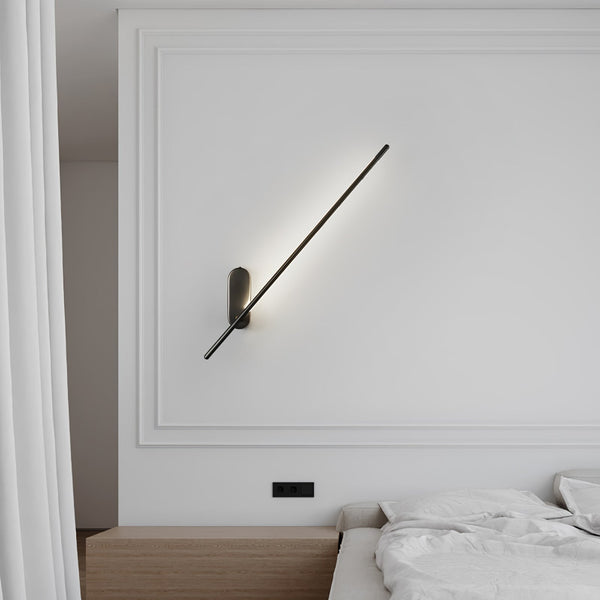 modern brass iron stick plug in wall sconce