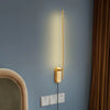 modern brass iron stick plug in wall sconce