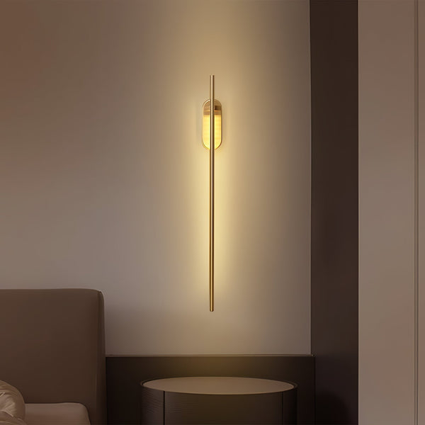 modern brass iron stick plug in wall sconce