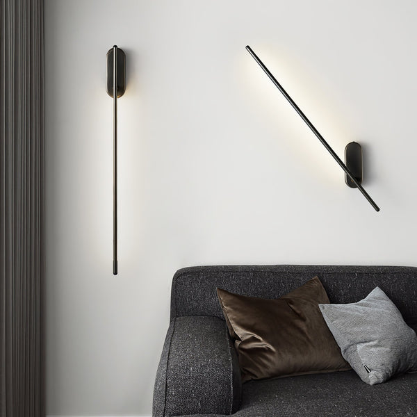 modern brass iron stick plug in wall sconce