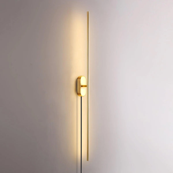 modern brass iron stick plug in wall sconce