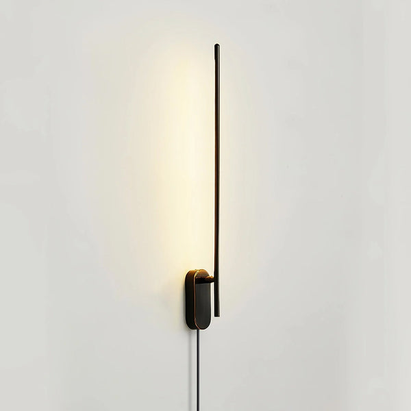 modern brass iron stick plug in wall sconce