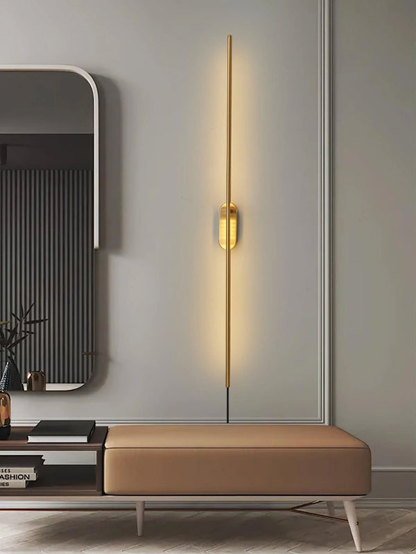 modern brass iron stick plug in wall sconce
