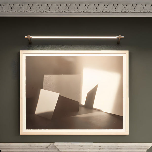modern brass linear led vanity wall light