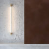 modern brass linear led vanity wall light
