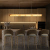 modern brass spanish alabaster linear chandelier