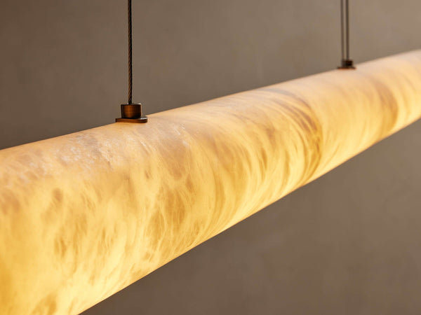 modern brass spanish alabaster linear chandelier