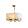 modern brass tiered alabaster chandelier