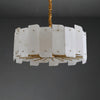 modern brass tiered alabaster chandelier