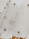 modern brass tiered alabaster chandelier