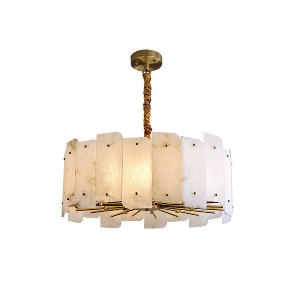 modern brass tiered alabaster chandelier