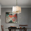modern brass tiered alabaster chandelier