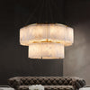 modern brass white alabaster chandelier
