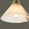 modern brass white alabaster conical pendant lamp