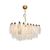modern brass white alabaster glass poliedri chandelier
